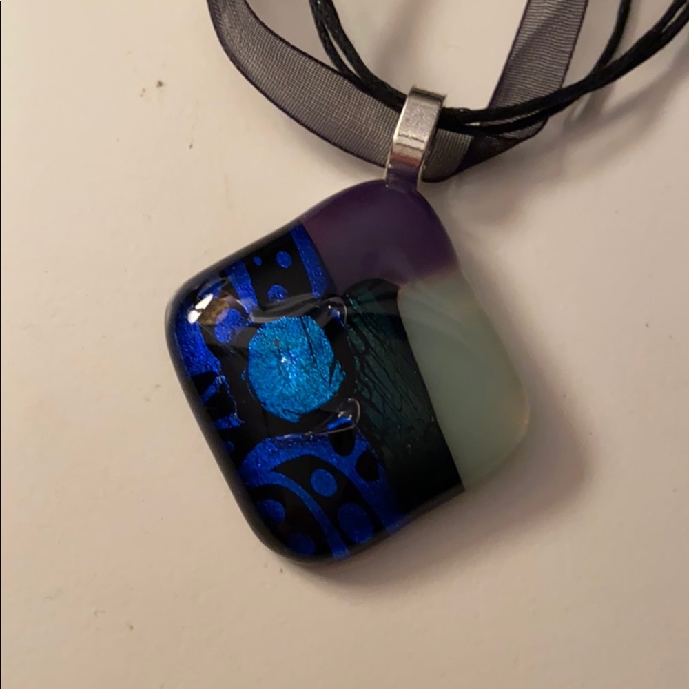 Fused glass necklace